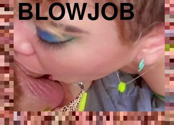College teen tastes my cock close up blowjob from college cocksucker