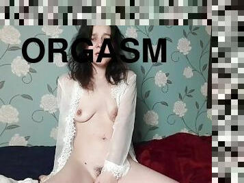 Horny Teen Erotic White Lace Masturbation