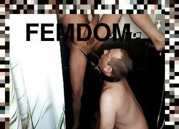 Femdom my lover drank all my piss.