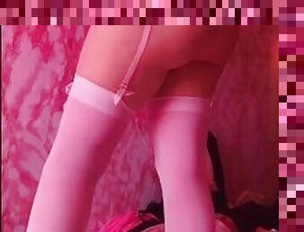 Kawaii pink thigh high & garter tease ??? Full vid on my apclips