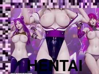 [MMD] GirlsDay - Something Kpop Striptease Ahri Akali Kaisa Evelynn League of Legends KDA