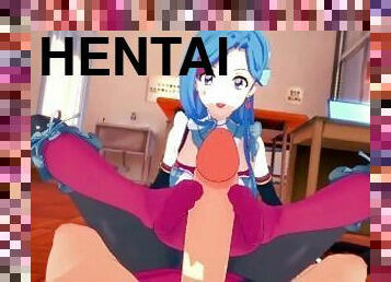 amateur, ados, pieds, point-de-vue, anime, hentai, ange