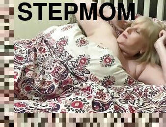 Nasty Stepmom will show you her big tits if you show her your cock!