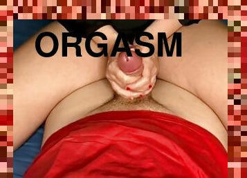 Post orgasm torture handjob with blocking cum