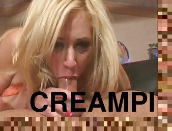 Frisky Blonde Gets A Creampie In Her Asshole