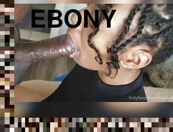 Ebony DEEP Throatin Dog Walker! Nice and Slow