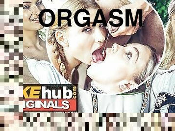 FAKEhub - Horny blonde Oktoberfest girls have orgasmic threesome after party