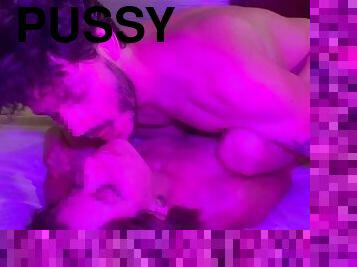 כוס-pussy, חתיכות, נשיקות, מכללה, רטוב, זין