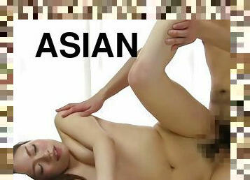 asiatisk, behåret, milf, japans, brunette