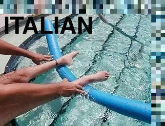 amatoriali, piedi, piscina, italiani, solitari, gambe