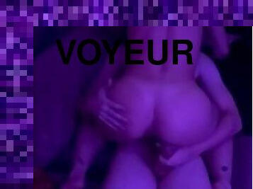 Hard fuck and techno with a voyeur