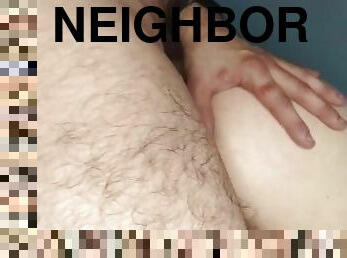 neighbor gives him milk for the anus