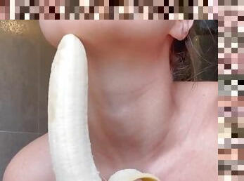 Miss my husband cock and sucking a banana