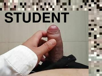 Horny student masturbation