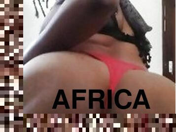 African babe shaking ass on bendover