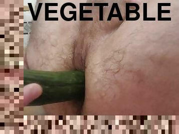 Cucumber anal fuck