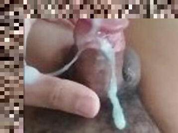 Horny Thai gay boy masturbates and cums before bedtime