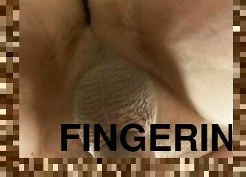 Chubby Straight Guy fingers his asshole LO LUBE Quick Tease Ass fingering