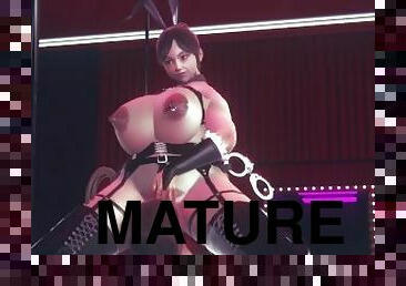 Thick Mature Bunny facesitting on a customer form her Club  3D Porn Hentai