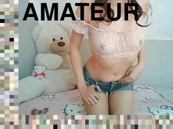 écolière, amateur, ados, collège, horny, chambre-a-coucher, mignonne, petite, solo, fumer