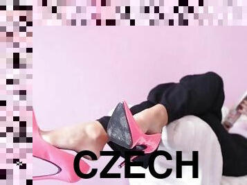 Ignoring you while dangling her sexy high heels (POV foot worship, sexy dangling, shoe fetish, toes)