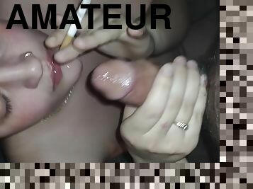 Sucking Hubbys Dick And Smoking Like A Little Slut