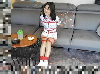 Chinese Girl Bondage With White Shoes