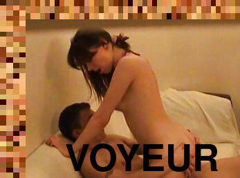Voyeur enjoys horny couple