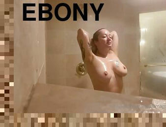 Ebony Girl Showers Her Big Ass Amp Masturbating