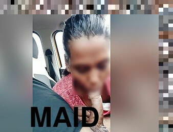 Desi Maid Obeys Commands And Performs A Marathon Blowjob In The Car