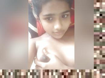 Cute Desi Girl Paly With Her Boobs