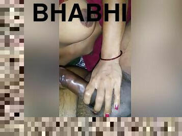 Today Exclusive- Horny Desi Telugu Bhabhi Boob Pressing And Blowjob Part 1