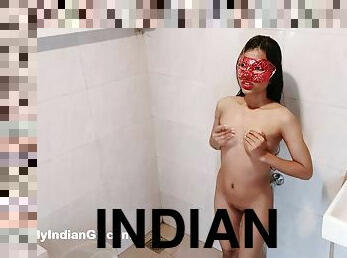 Shaved Pussy Indian Girl In Bathroom Taking Shower