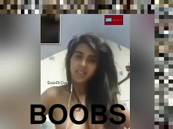 Today Exclusive- Cute Desi Girl Showing Boobs On Video Call