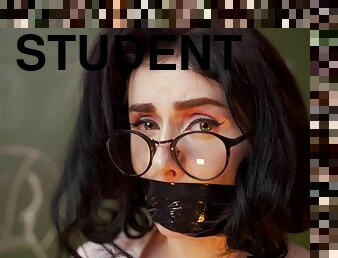 studenta, invatatoare, bdsm, fetish, bondage, bruneta
