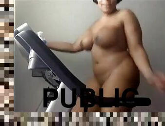 Bizarre naked treadmill funny