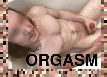 mandi, mastubasi, orgasme, kurus, amatir, teransang, mandi-shower, putih