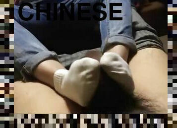 Chinese SNEAKER SOCK Footjob
