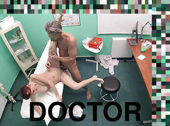 Marci Matty gets her tight shaved pussy plowed by doctor