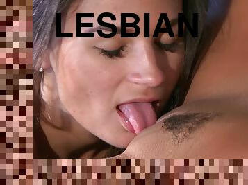 Lesbian Brunettes Play Fisting Game after some sloppy wet pussy licking - young babes