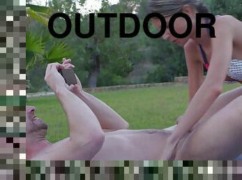 Gina Gerson gets eaten out and fucked outdoors