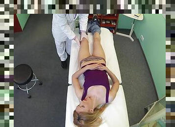 Fake doctor fucks his sexy blonde patient in his office