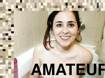 Amateur Spanish Teen Enjoying A Bathtub Masturbation
