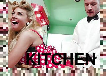 Kayla Kayden and Danny Mountain spice morning in kitchen