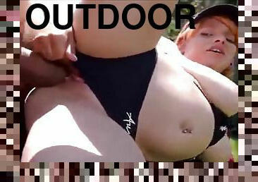 Outdoor Sex With Busty Ginger MILF