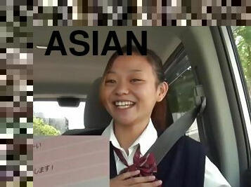 uniformed eighteen years old asian cutie sucks