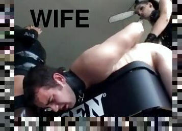 Wife and sister tying their husband