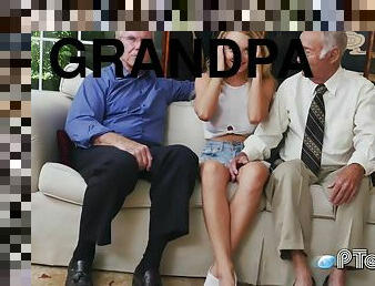 Exciting grandpas offer 18yo schoolgirl some cash