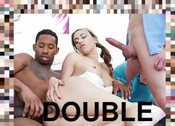 Private. com Double Dick Anya Blackfox Gets Ass Fucked by Black and White Cocks