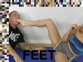 Hardcore foot gagging